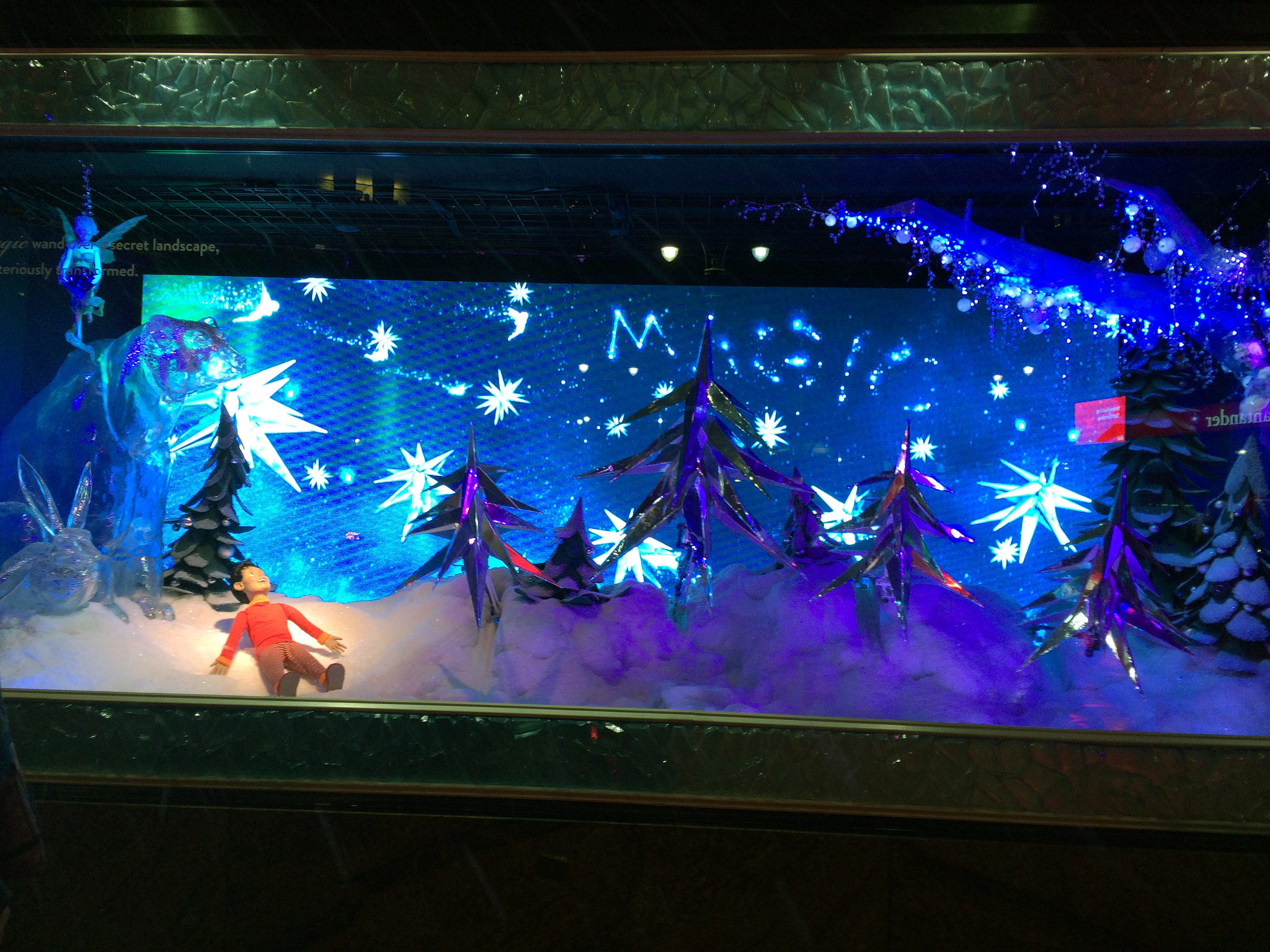 Macy's interactive holiday window display in New York.
