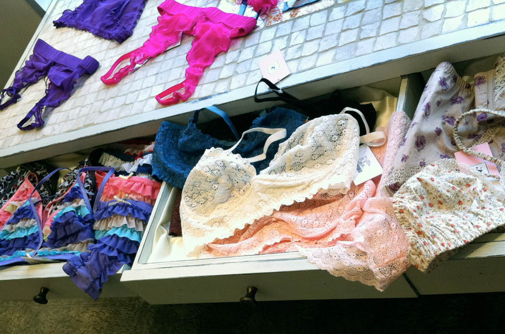 Lingerie display at Kaori's Closet in New York. Photo by alphacityguides.