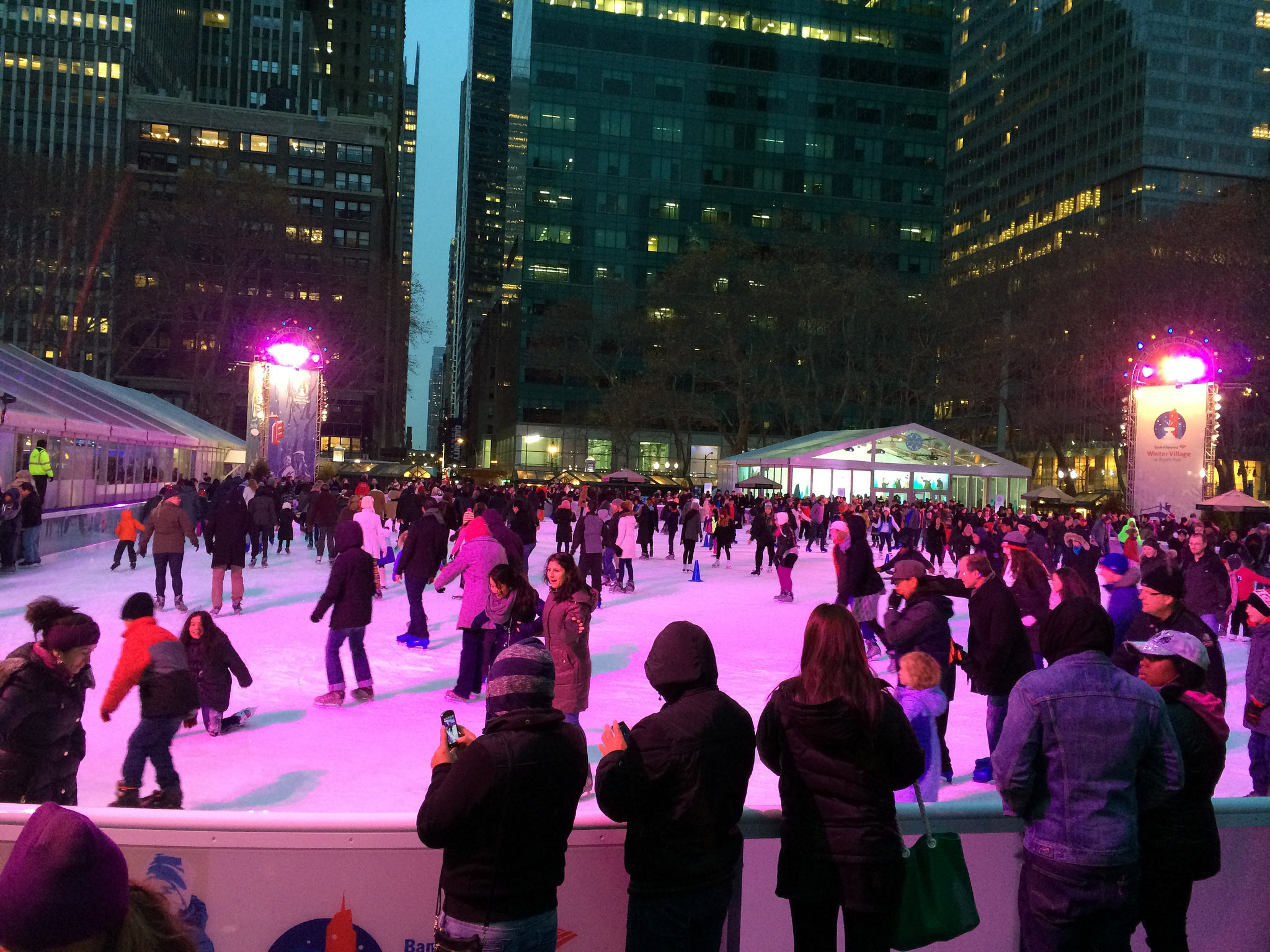 Ice Skating at Bryant Park in New York.