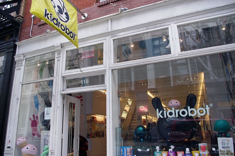 Store front at KidRobot in New York. Photo by alphacityguides.