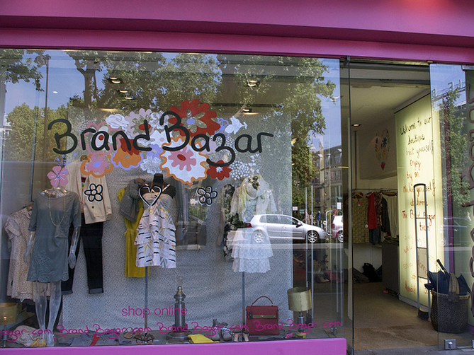 Store front at Brand Bazar in Paris. Photo by alphacityguides.