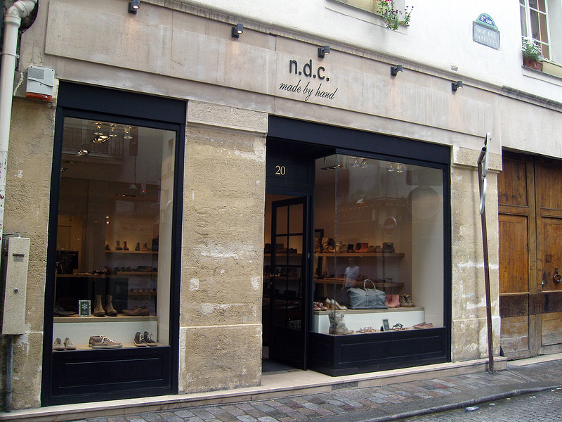 Store front at n.d.c. made by hand in Paris. Photo by alphacityguides.