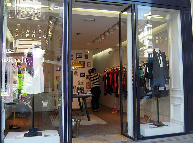 Store front at Claudie Pierlot in Paris. Photo by alphacityguides.