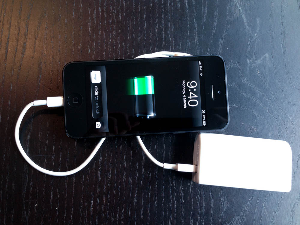 iPhone 5 with USB charger