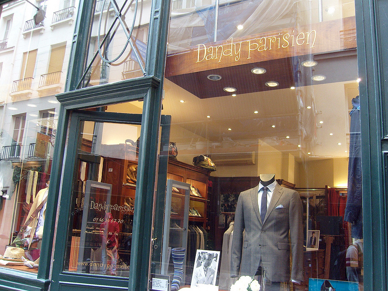 Store front at Dandy Parisien in Paris. Photo by alphacityguides.