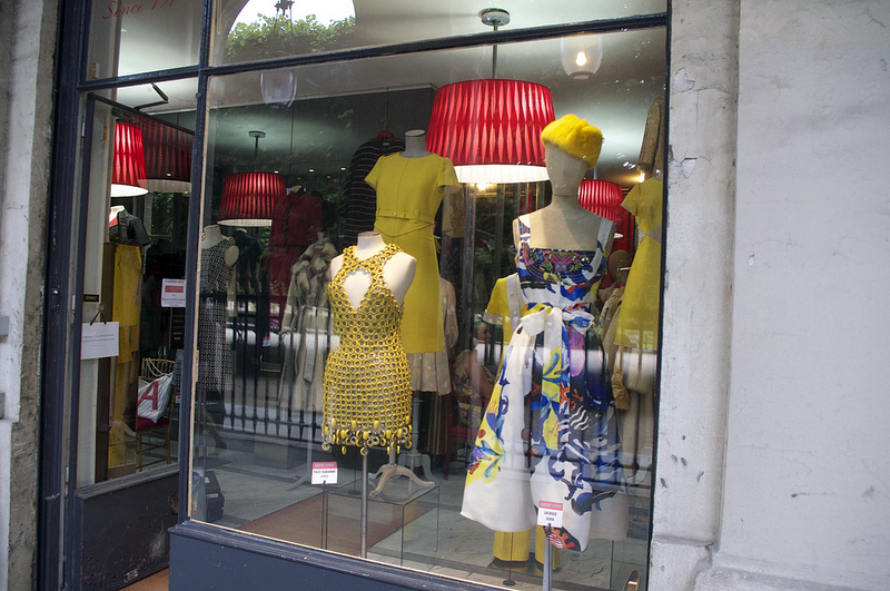 Vintage fashion at Didier Ludot in Paris. Photo by alphacityguides.