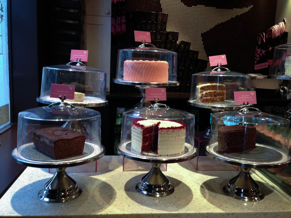 Cakes at Hummingbird Bakery in London. Photo by alphacityguides.