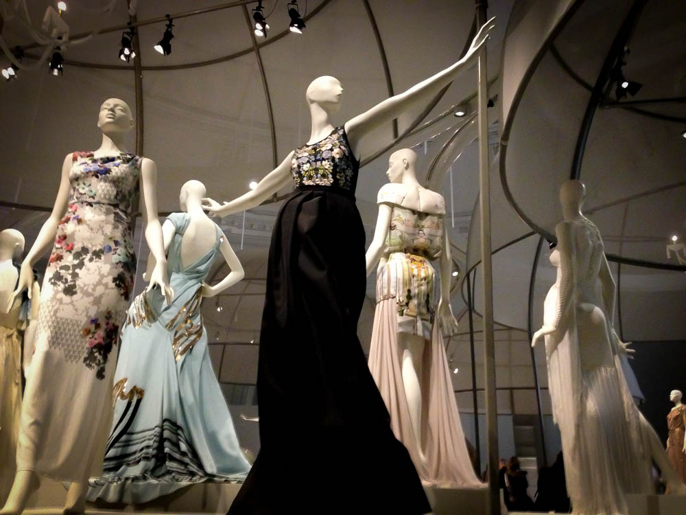 Ball gown exhibit at the V & A Museum in London. Photo by alphacityguides.