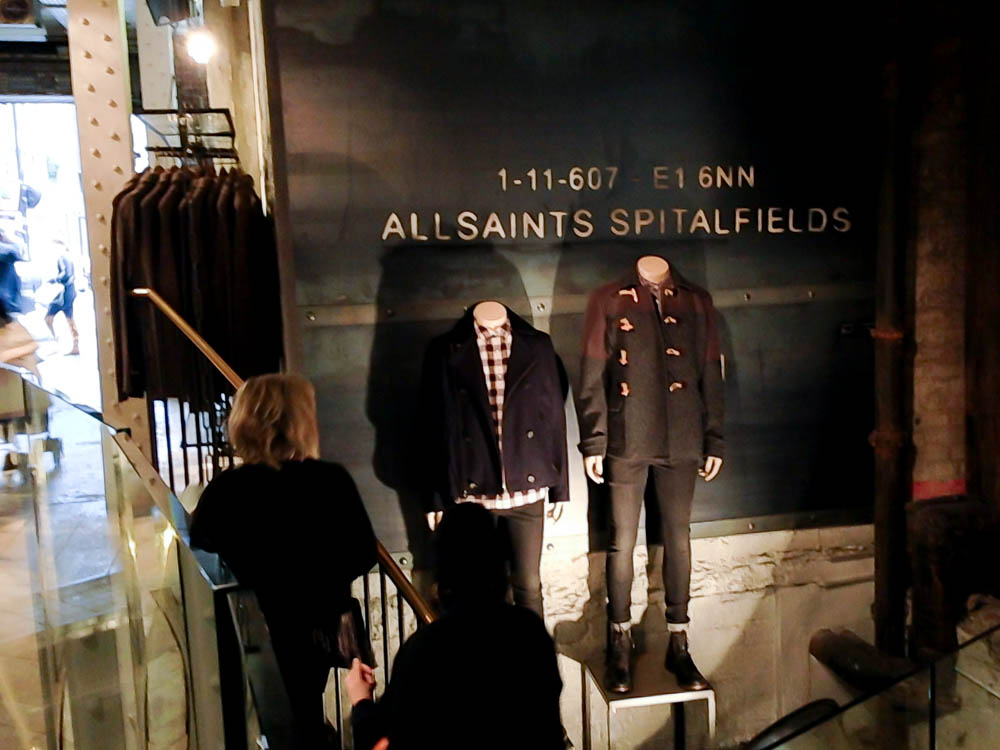 Men's fashion at AllSaints in London. Photo by alphacityguides.