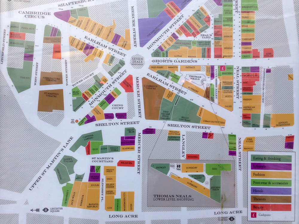 Covent Garden, London Area Map. Photo by alphacityguides.