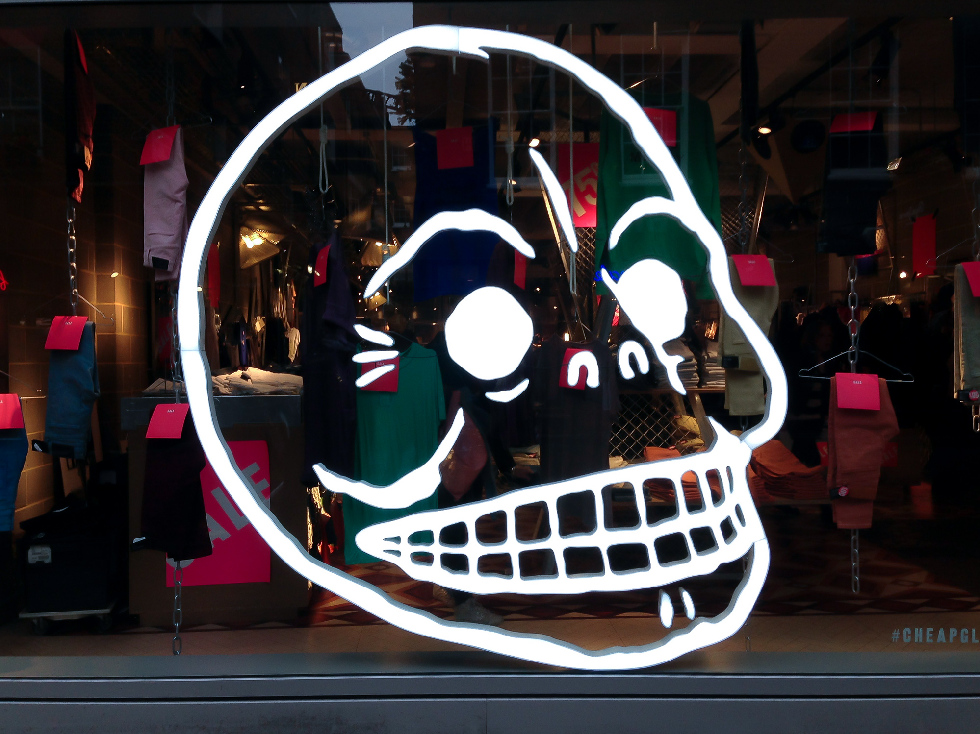Cheap Monday window in London. Photo by alphacityguides.