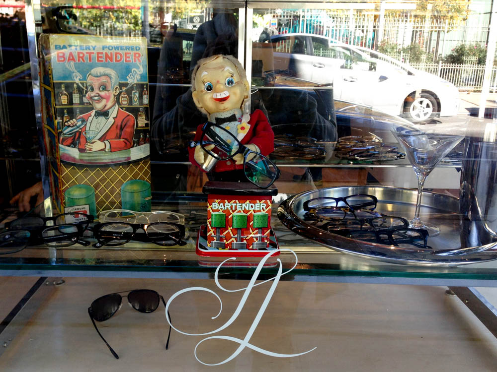 Window display at Silver Lining Opticians in New York. Photo by alphacityguides.