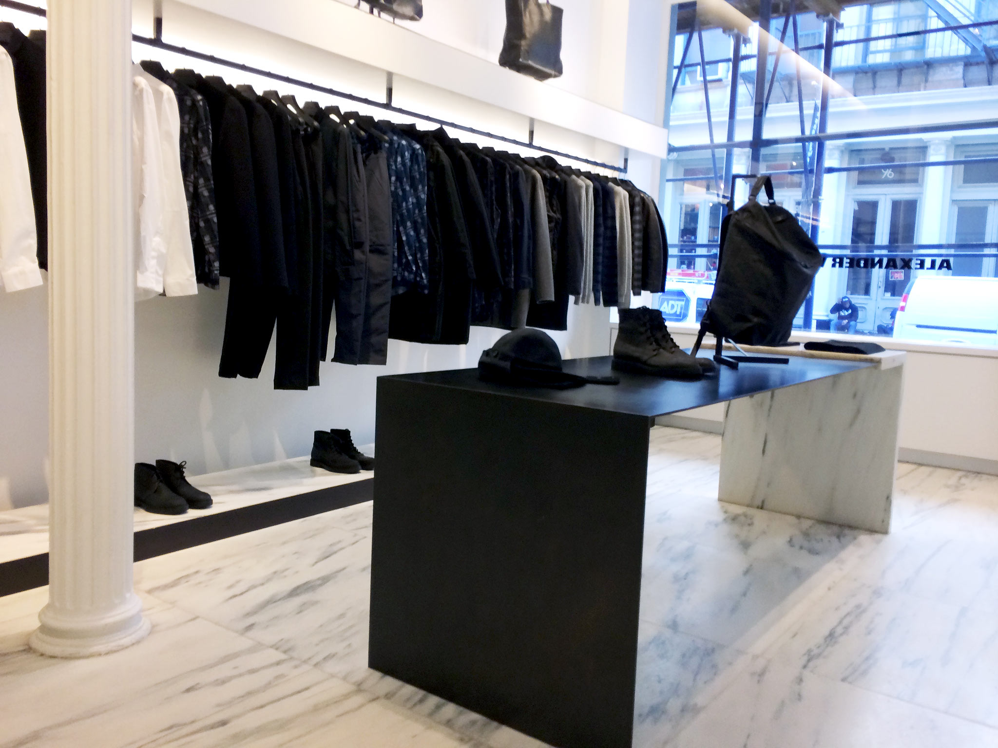 Modern fashion display at Alexander Wang in New York. Photo by alphacityguides.