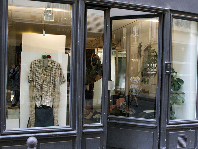 Store front at Bless in Paris. Photo by alphacityguides.