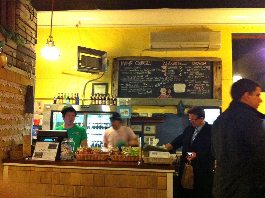 The counter at Luke's Lobster's Upper East Side location. 