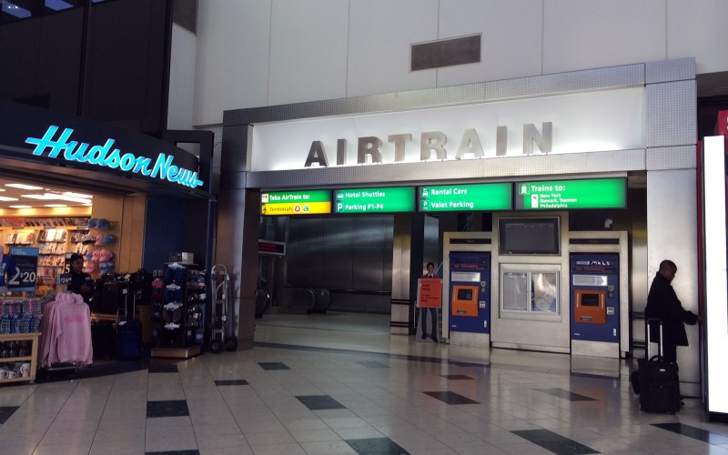 Airtrain at Newark International Airport. Photo by alphacityguides.