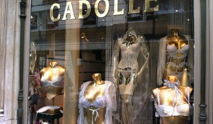 Store front at Cadolle in Paris. Photo by alphacityguides.