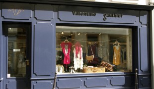 Store front at Valentine Gauthier in Paris. Photo by alphacityguides.