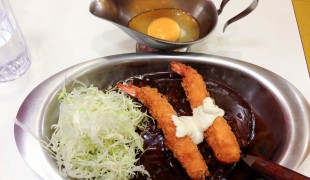 Curry and raw egg at Go Go Curry  in Tokyo. Photo by alphacityguides.