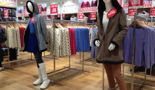 Fashion display inside Uniqlo in Tokyo. Photo by alphacityguides. 