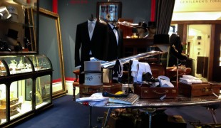 Fashion display inside Gieves & Hawkes London. Photo by alphacityguides.