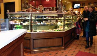 Pastry counter at Patisserie Valerie in London. Photo by alphacityguides.