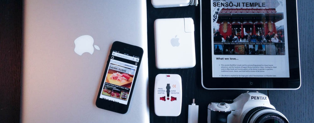 Travel technology essentials. Photo by alphacityguides.