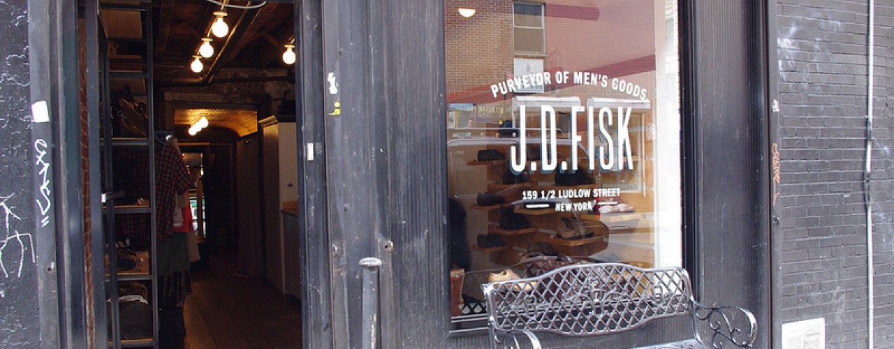 Store front at J.D. Fisk in New York. Photo by alphacityguides.