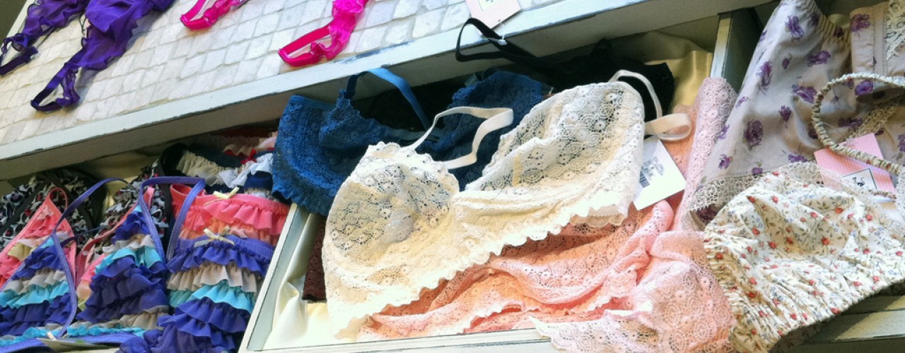 Lingerie display at Kaori's Closet in New York. Photo by alphacityguides.