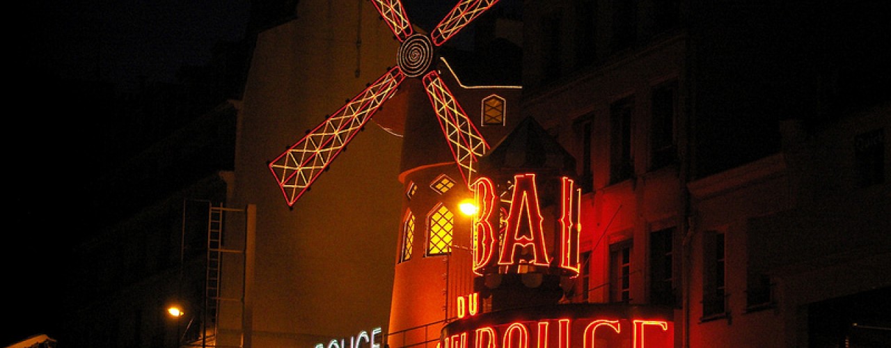 Outside the Moulin Rouge in Paris. Photo by alphacityguides.
