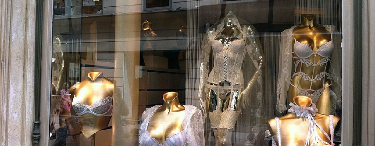 Store front at Cadolle in Paris. Photo by alphacityguides.