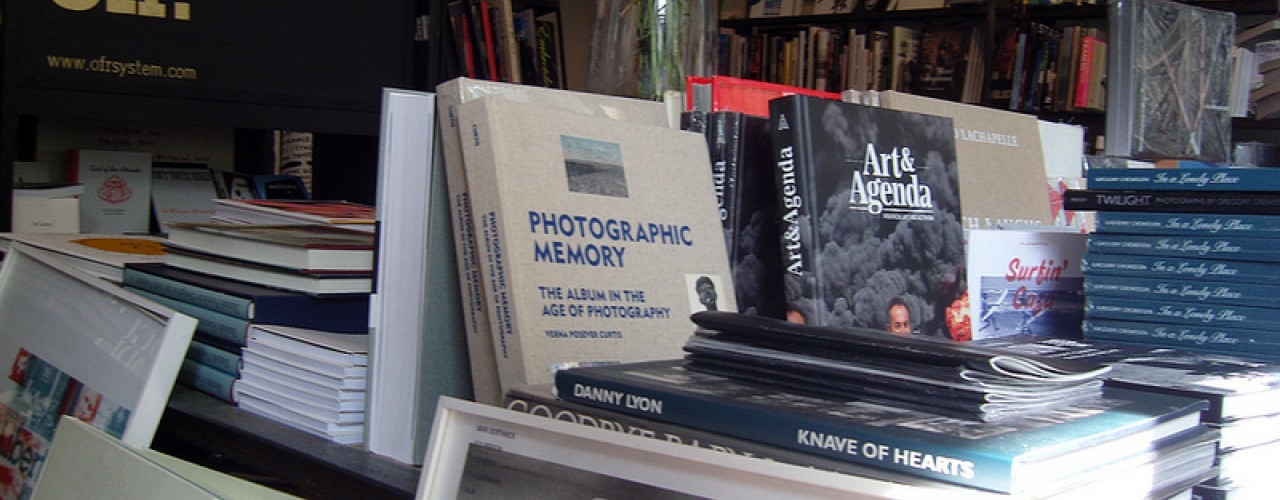 Book display at Ofr in Paris. Photo by alphacityguides.
