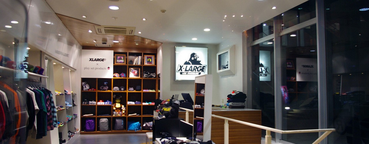 Fashion inside X-Large in Tokyo. Photo by alphacityguides.