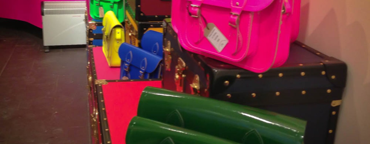 Accessory display at The Cambridge Satchel Company in Covent Garden. Photo by alphacityguides.