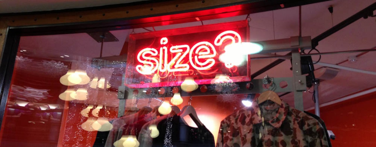 Window display at Size? in London. Photo by alphacityguides.