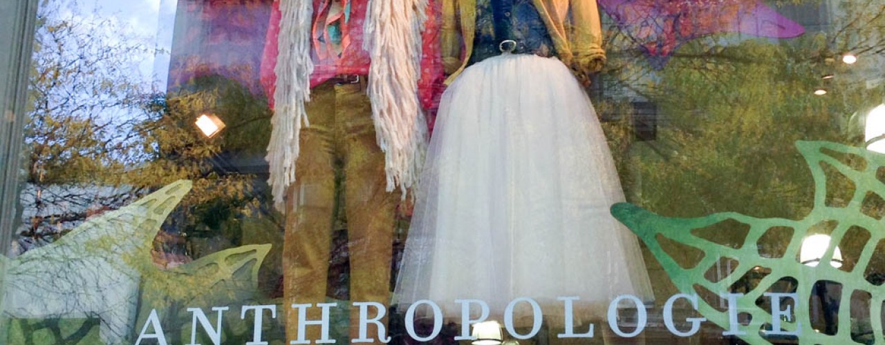 Window display at Anthropologie in New York. Photo by alphacityguides.
