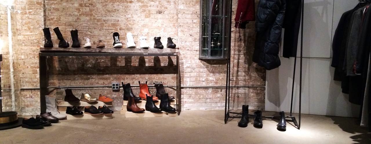 Menswear and shoes at Patrons of the New. in New York. Photo by alphacityguides.