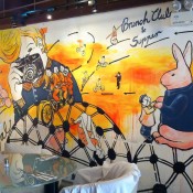 Mural inside Brunch Club & Supper in Hong Kong. Photo by alphacityguides.