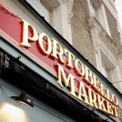 Sign at the Portobello Market in London. Photo by alphacityguides.