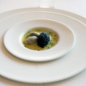 Oysters and pearls caviar dish at Per Se in New York. Photo by alphacityguides.