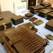 Wallet & leather accessories display at Smythson in London. Photo by alphacityguides.