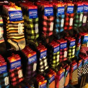 Colorful printed socks at Wego Harajuku in Tokyo. Photo by alphacityguides.