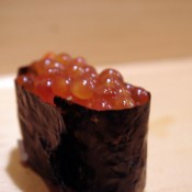 Salmon roe at Sushi Dai in Tokyo. Photo by alphacityguides.