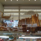 Gerard Mulot's famous bread counter at the back of their Paris location. 