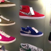 Sneaker wall at Offspring in London. Photo by alphacityguides.