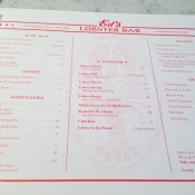 Menu at Ed's Lobster Bar in New York. Photo by alphacityguides.