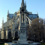 Eastern facade of the Notre Dame Cathedral in Paris. Photo by alphacityguides.