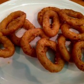 Onion rings at Rock and Sole Plaice in London. Photo by alphacityguides.