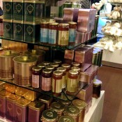 Tea display at Harrods in London. Photo by alphacityguides.