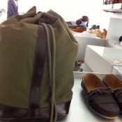 Mens backpack at A.P.C. in Paris. Photo by alphacityguides.